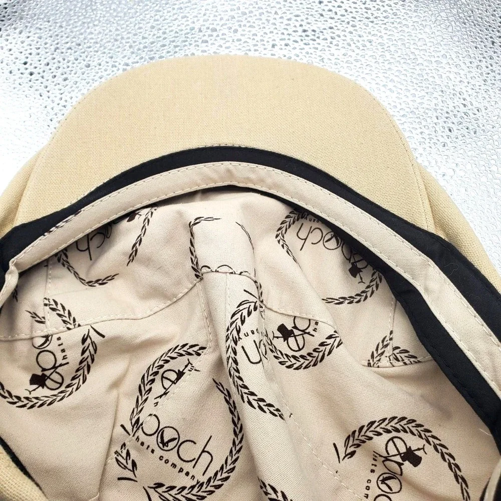 Epoch Hats Co Newsboy Flat Cap Mens S/M Beige Cotton Lined Driving Ivy‎ NWT